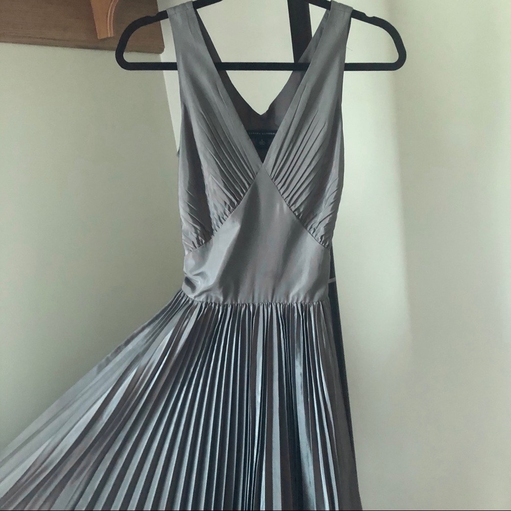 BR pleated silk dress
